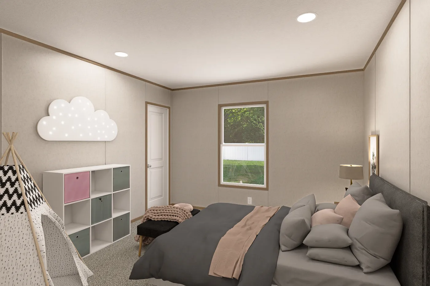 The THE EAGLE 52 Bedroom. This Manufactured Mobile Home features 3 bedrooms and 2 baths.