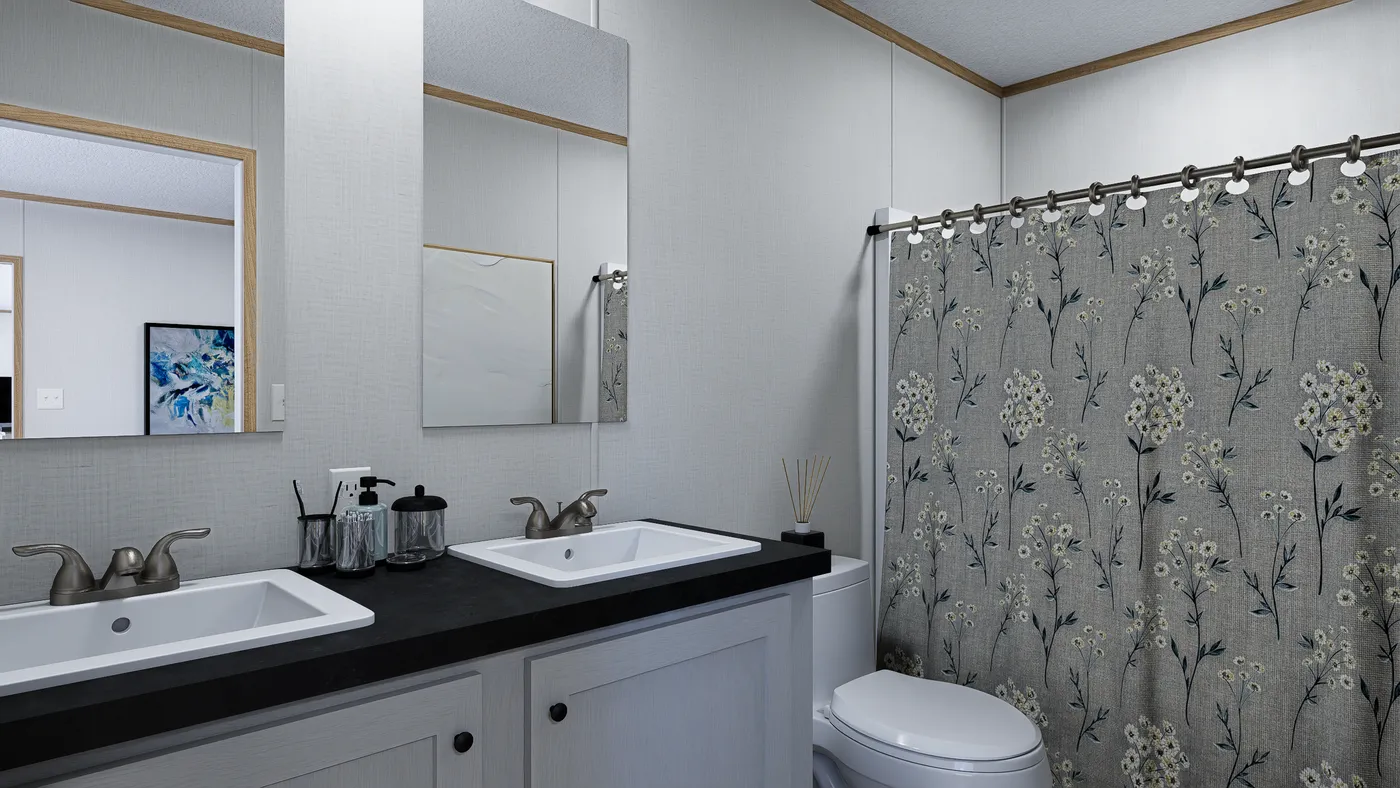 The ATLAS Primary Bathroom. This Manufactured Mobile Home features 2 bedrooms and 2 baths.