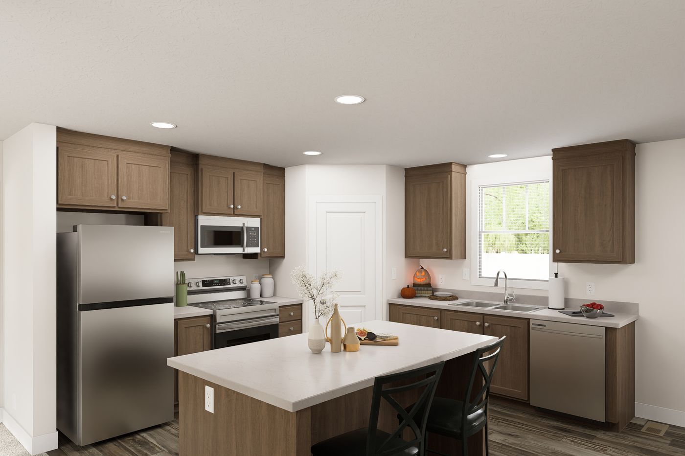 The 5228-MS067-1 EVANSVILLE Kitchen. This Manufactured Mobile Home features 3 bedrooms and 2 baths.