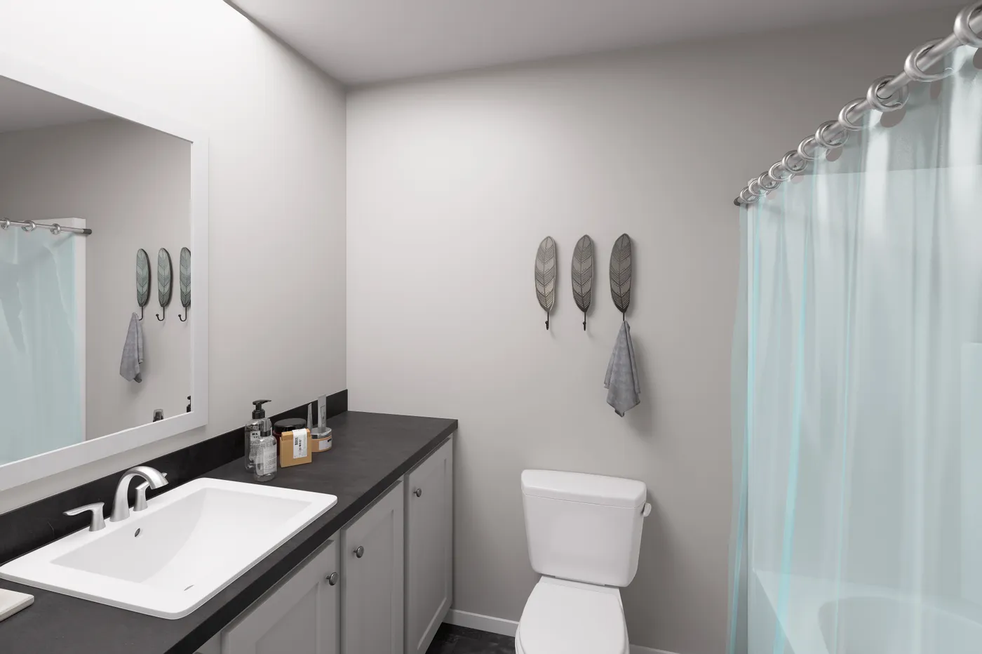 The DRM661M 66'              DREAM Primary Bathroom. This Manufactured Mobile Home features 2 bedrooms and 2 baths.