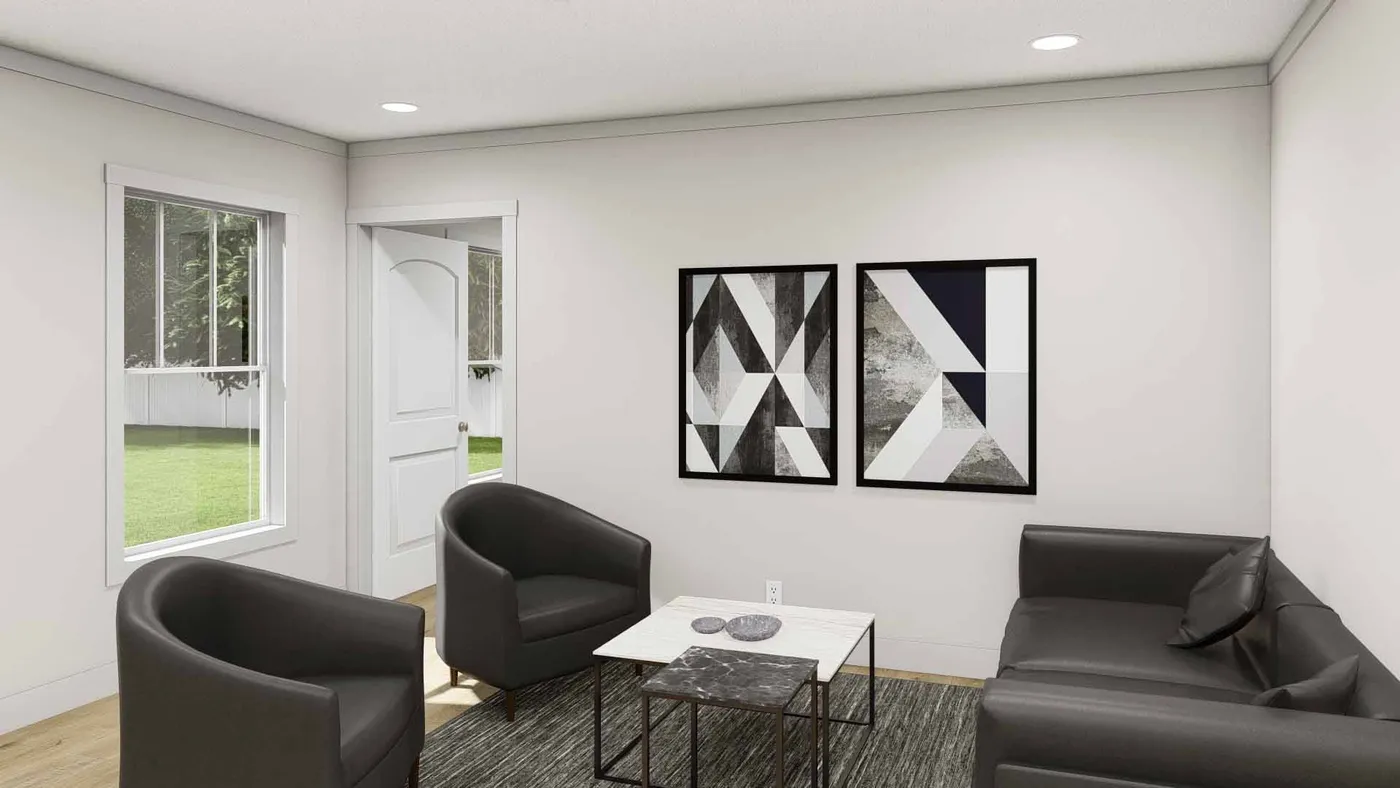 The RHYTHM NATION Living Room. This Manufactured Mobile Home features 3 bedrooms and 2 baths.