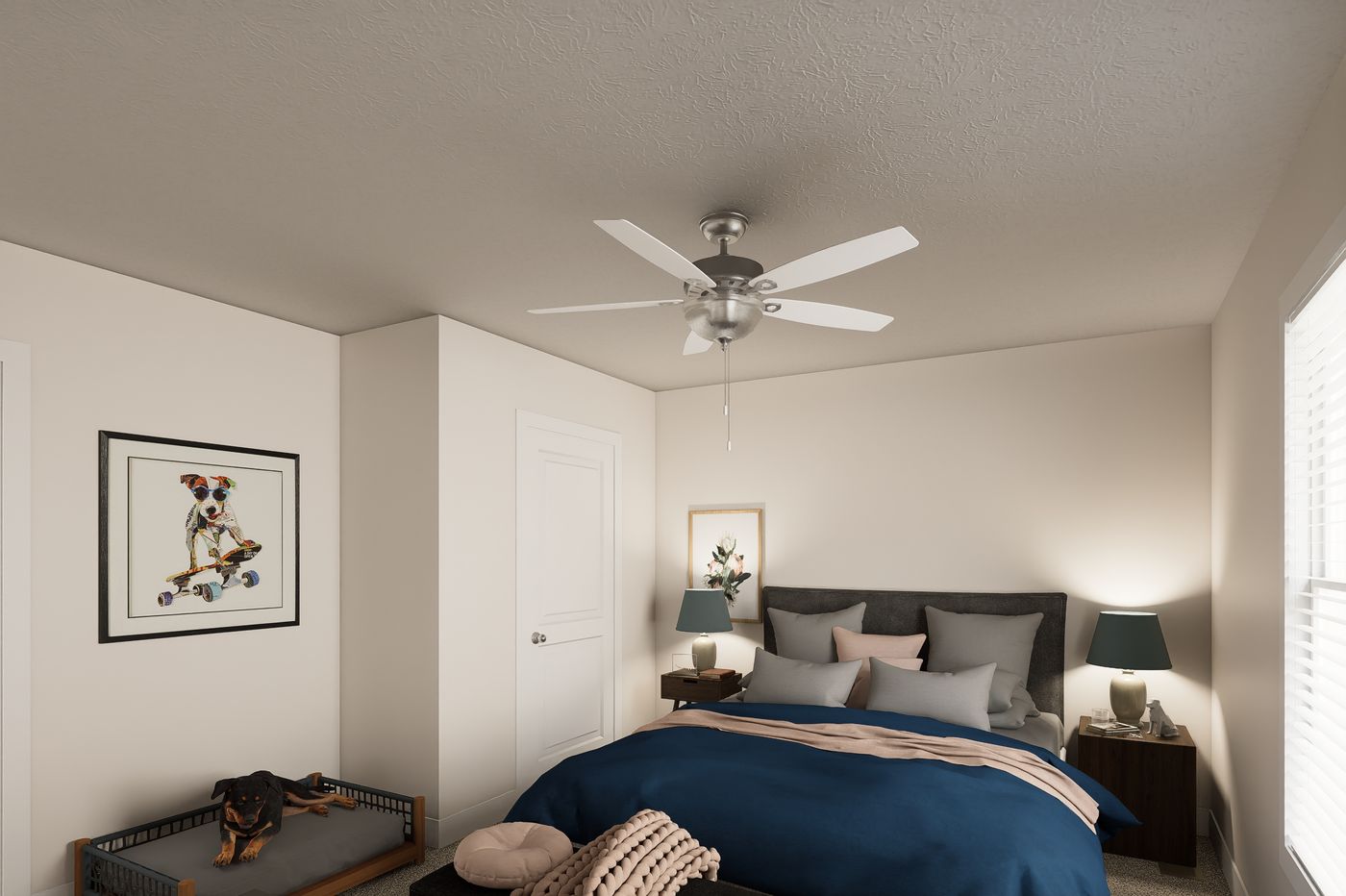 The 4828-MS066 BLUFFTON Primary Bedroom. This Manufactured Mobile Home features 3 bedrooms and 2 baths.