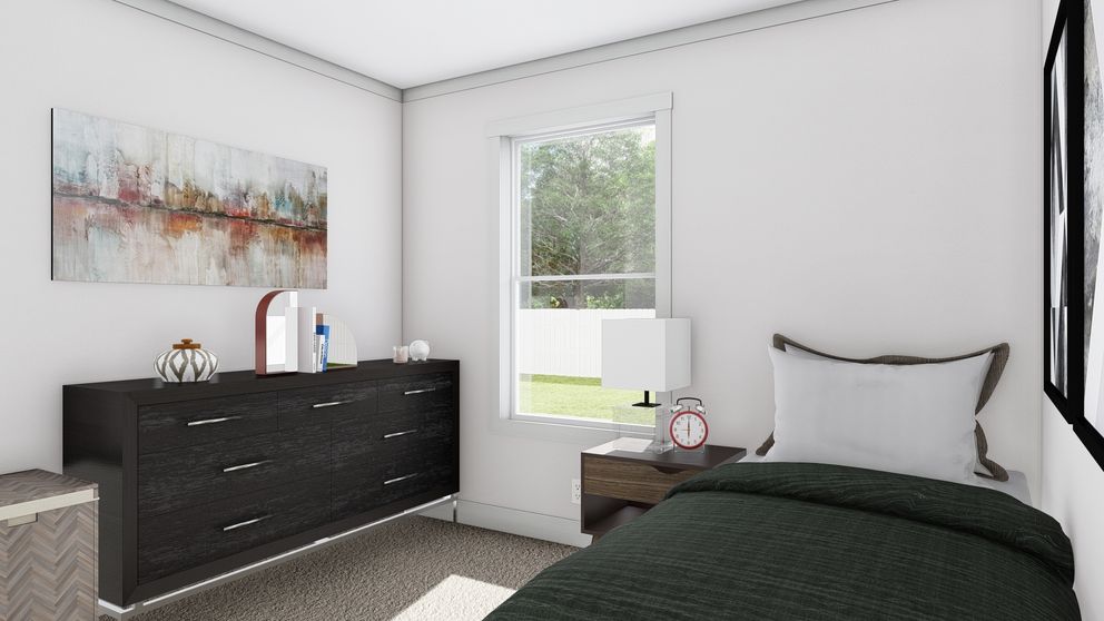 The RISING SUN Bedroom. This Manufactured Mobile Home features 2 bedrooms and 2 baths.