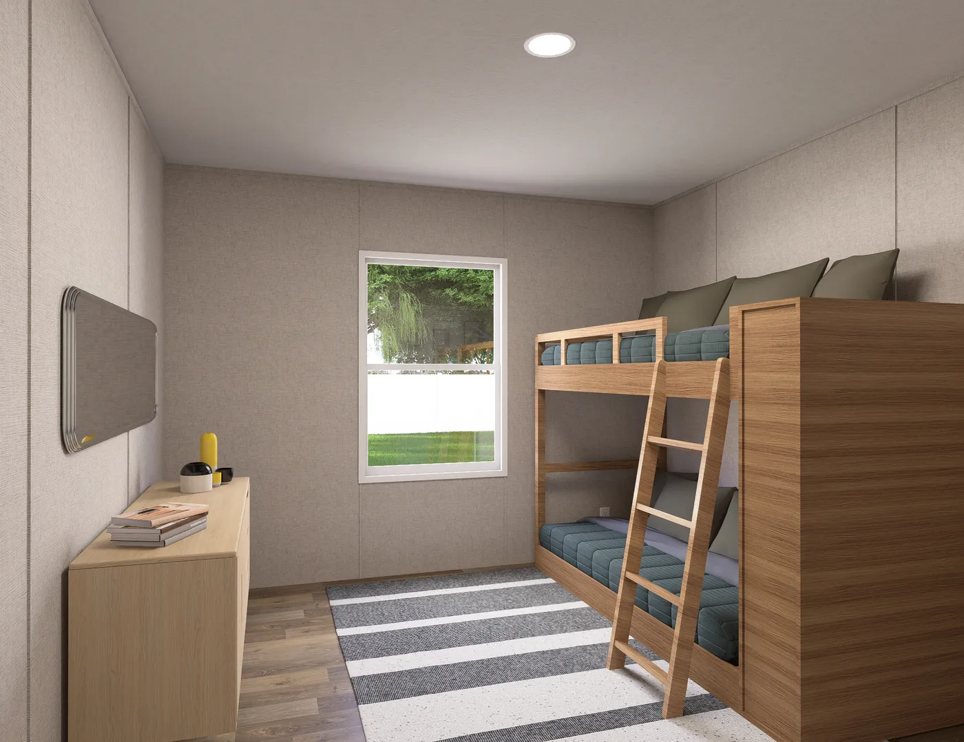 The SYCAMORE Guest Bedroom. This Manufactured Mobile Home features 4 bedrooms and 2 baths.
