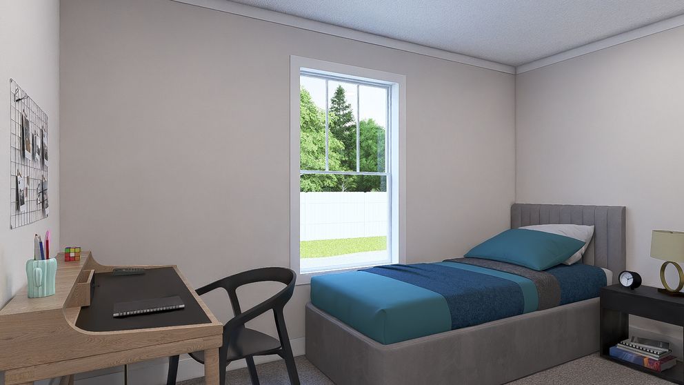 The HEY JUDE Guest Bedroom. This Manufactured Mobile Home features 4 bedrooms and 2 baths.