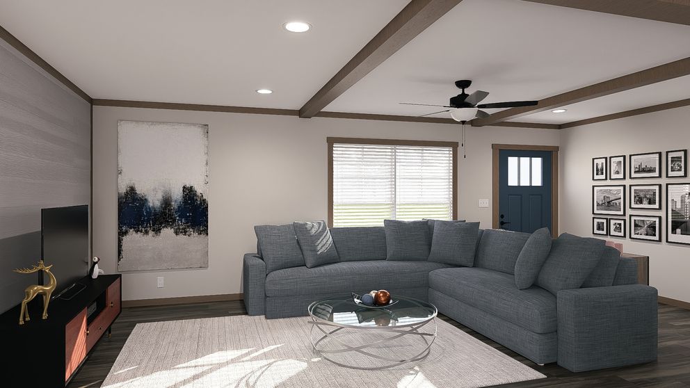 The FARM 3 FLEX Living Room. This Manufactured Mobile Home features 3 bedrooms and 2 baths.