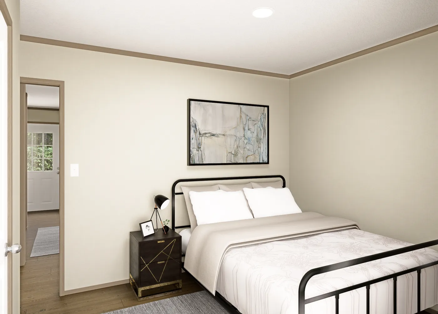 The COOK Bedroom. This Manufactured Mobile Home features 3 bedrooms and 2 baths.