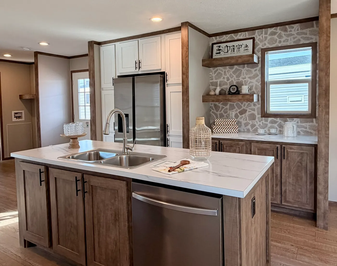 The HUDSON Kitchen. This Manufactured Mobile Home features 3 bedrooms and 2 baths.