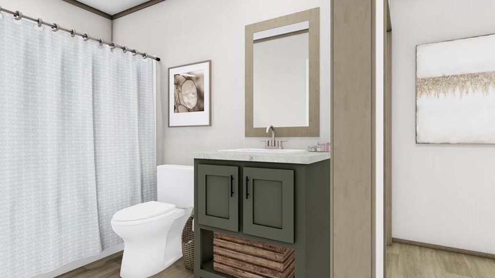 The DRAKE   28X40 Guest Bathroom. This Manufactured Mobile Home features 3 bedrooms and 2 baths.