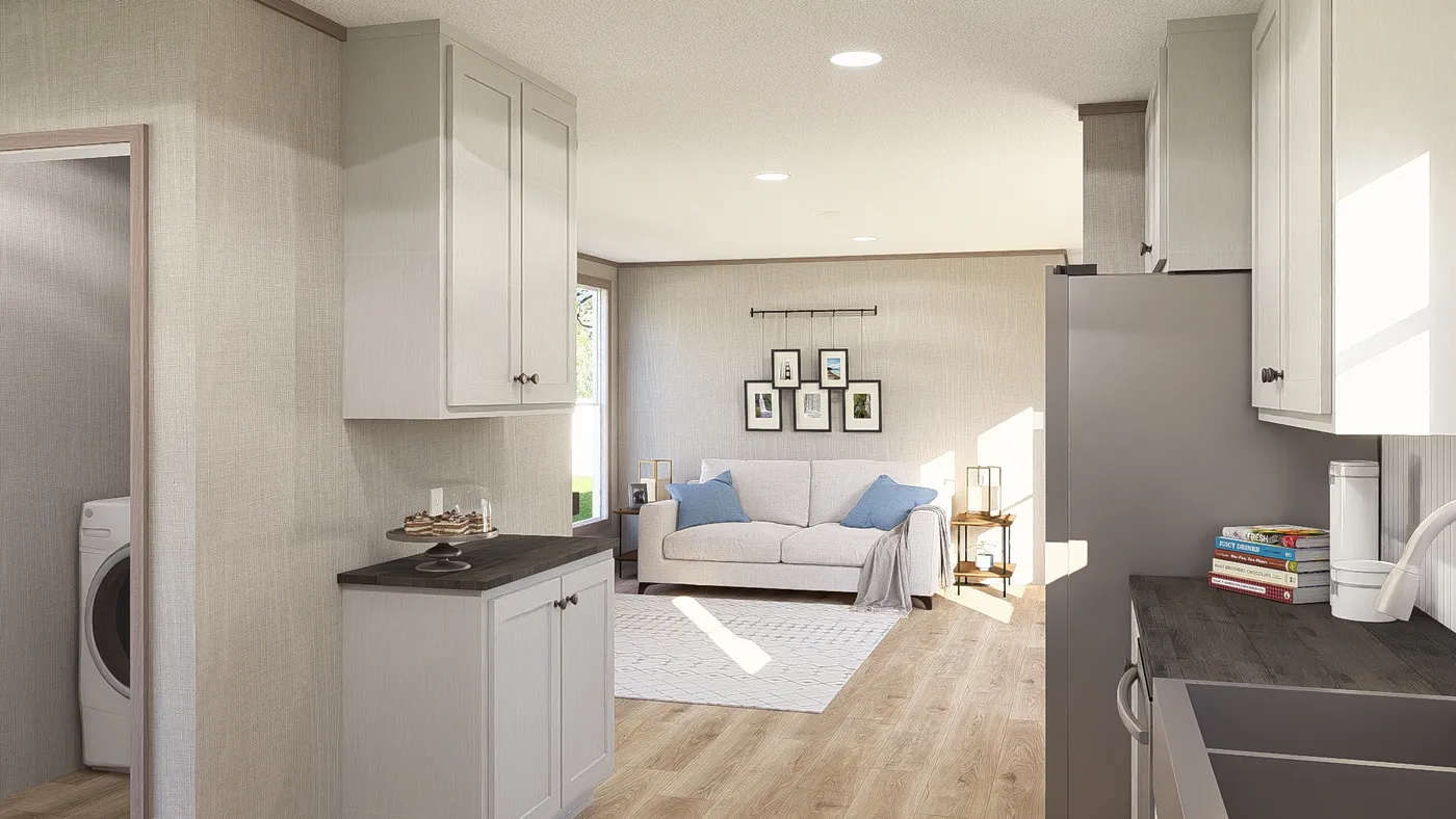The ULTRA A-PLUS 16X76 Kitchen. This Manufactured Mobile Home features 3 bedrooms and 2 baths.