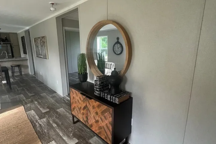 The JADE Dining Area. This Manufactured Mobile Home features 2 bedrooms and 1 bath.