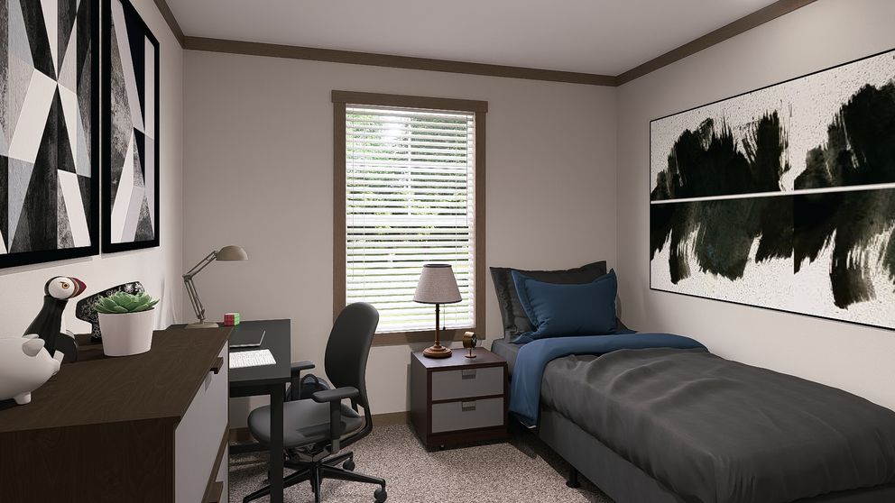 The WILDER Guest Bedroom. This Manufactured Mobile Home features 3 bedrooms and 2 baths.