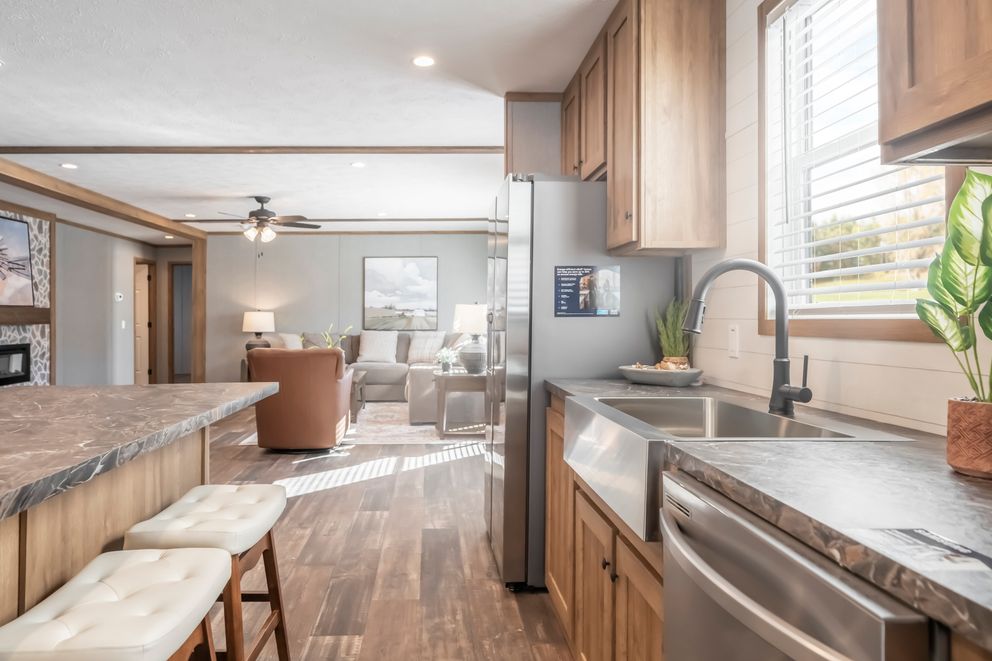 The BLACK DIAMOND Kitchen. This Manufactured Mobile Home features 3 bedrooms and 2 baths.