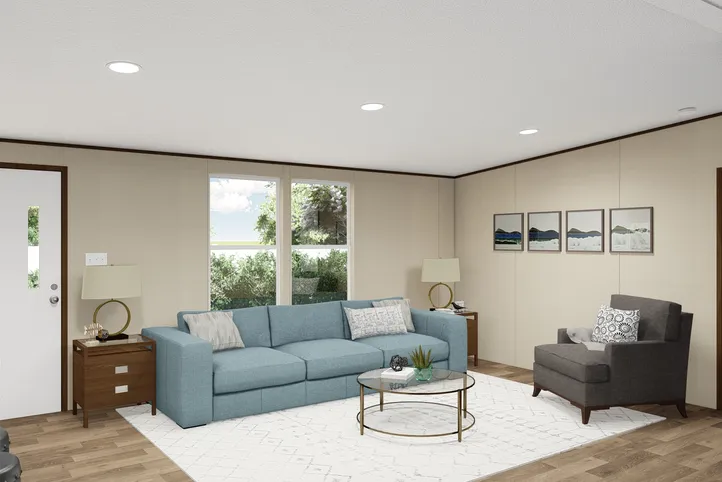 The MARVEL 4 Living Room. This Manufactured Mobile Home features 4 bedrooms and 2 baths.