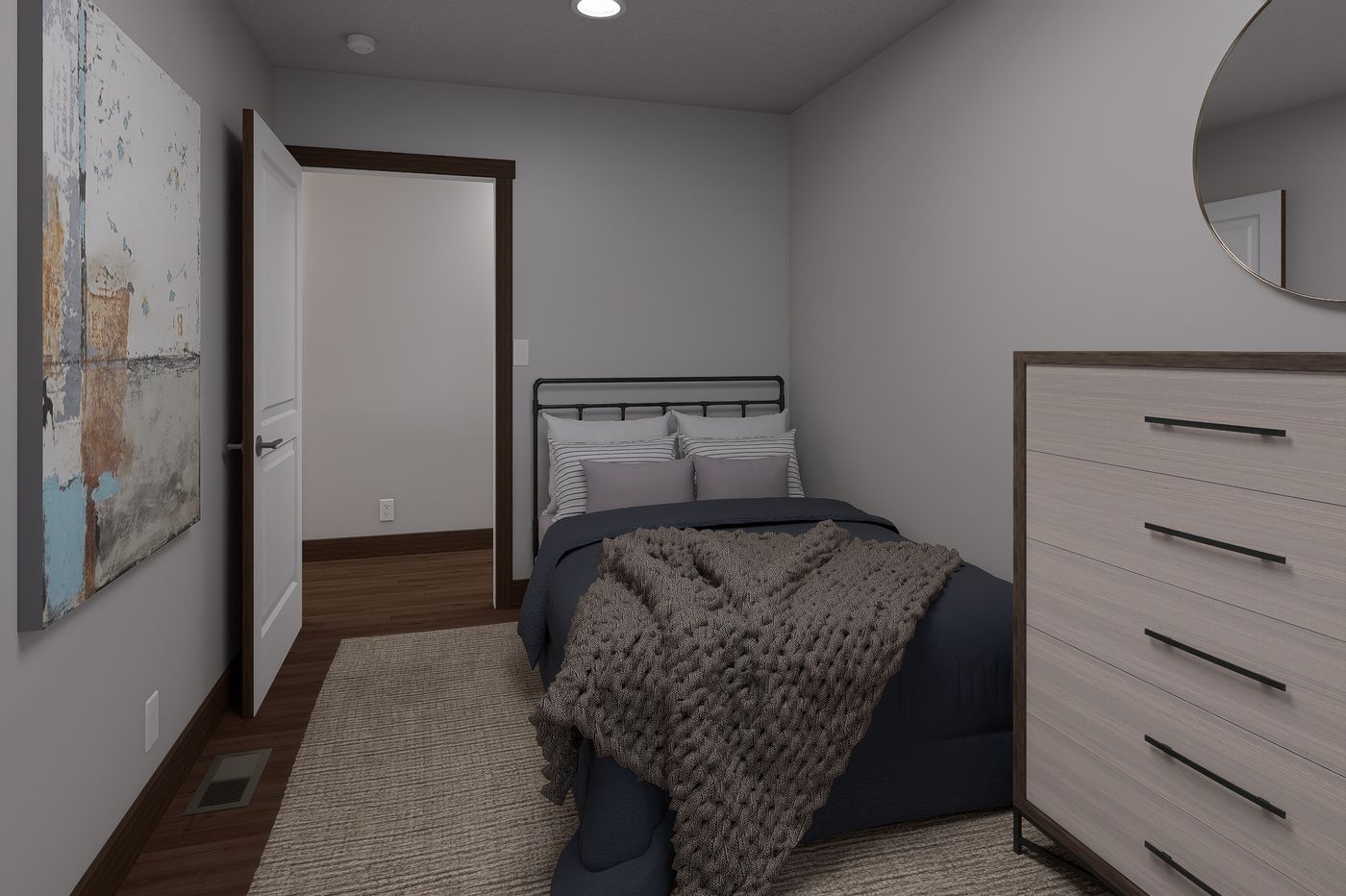 The RIGHT CHOICE 107 Bedroom. This Manufactured Mobile Home features 3 bedrooms and 2 baths.