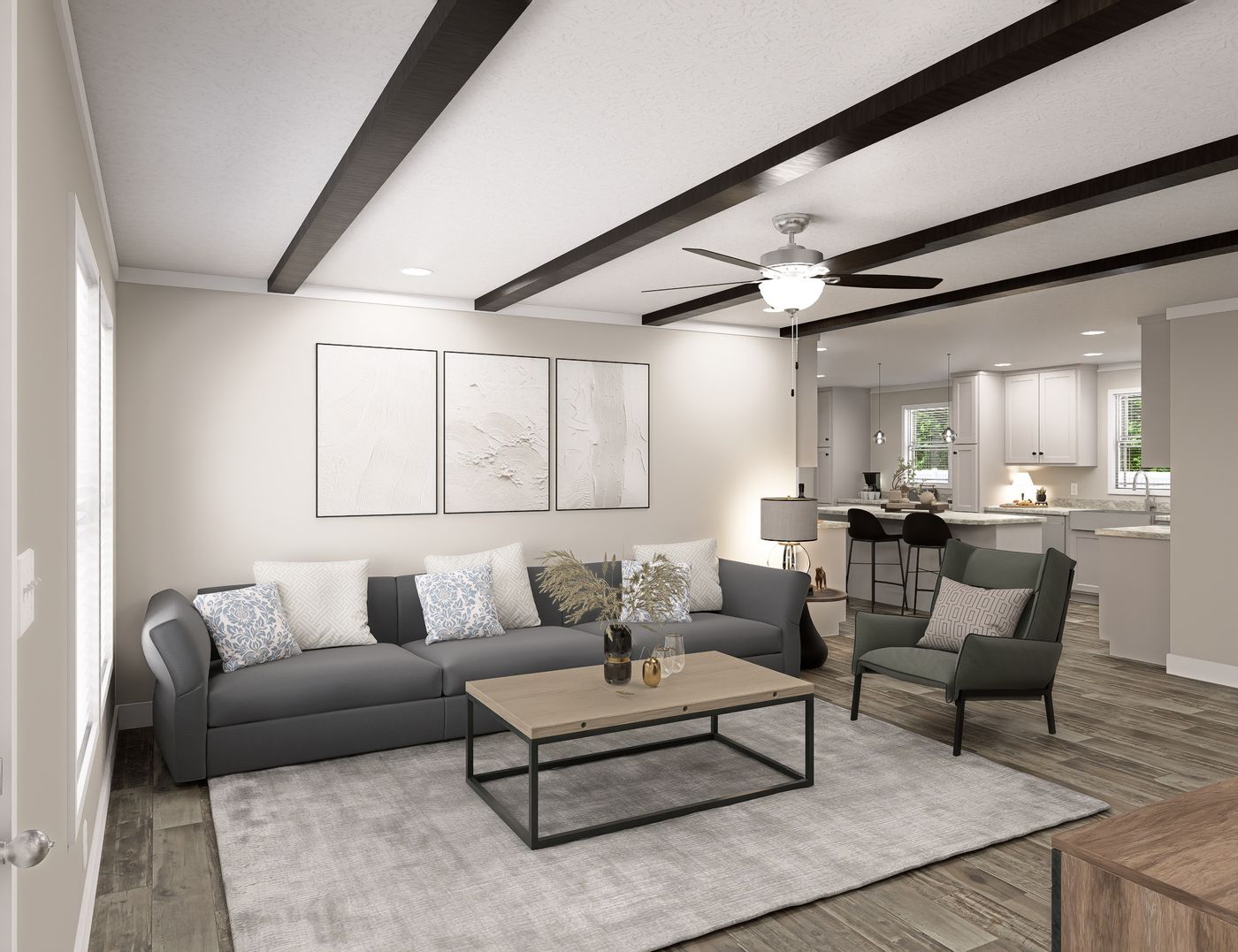 The BROOKLINE FLEX 32 WIDE Foyer. This Manufactured Mobile Home features 4 bedrooms and 3 baths.