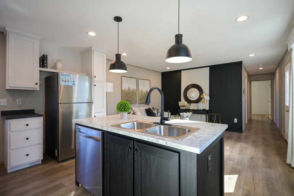 The TIGER'S EYE 7416-456 Kitchen. This Manufactured Mobile Home features 3 bedrooms and 2 baths.