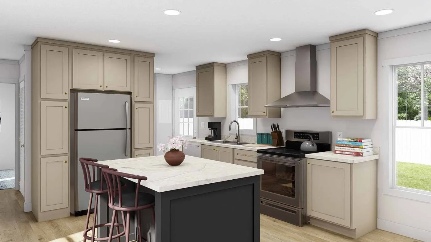 The STILL THE ONE Kitchen. This Manufactured Mobile Home features 2 bedrooms and 2 baths.