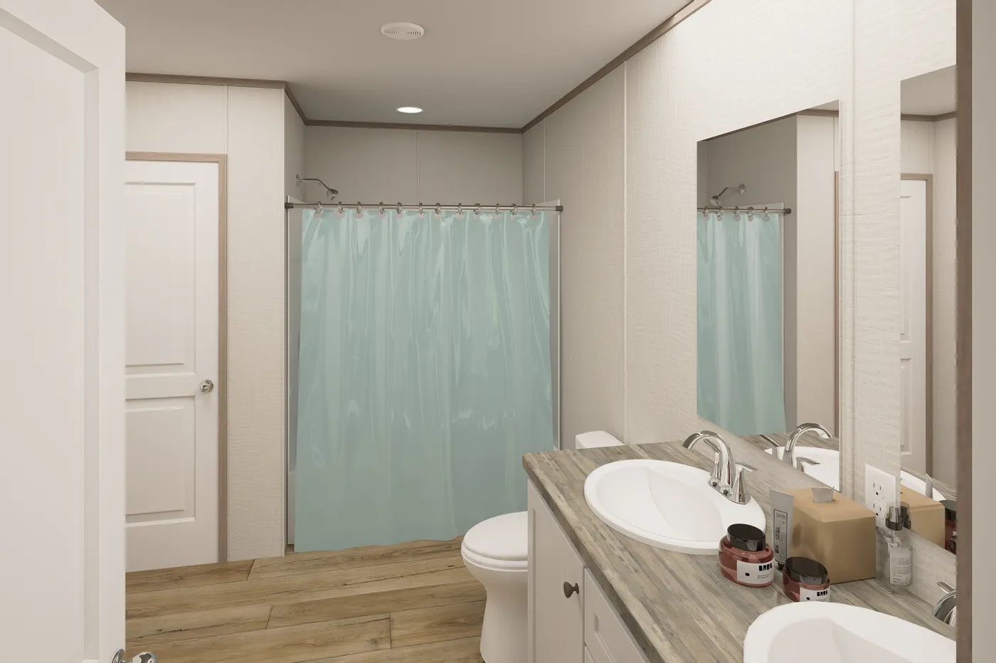 The ULTRA FLEX Primary Bathroom. This Manufactured Mobile Home features 4 bedrooms and 2 baths.