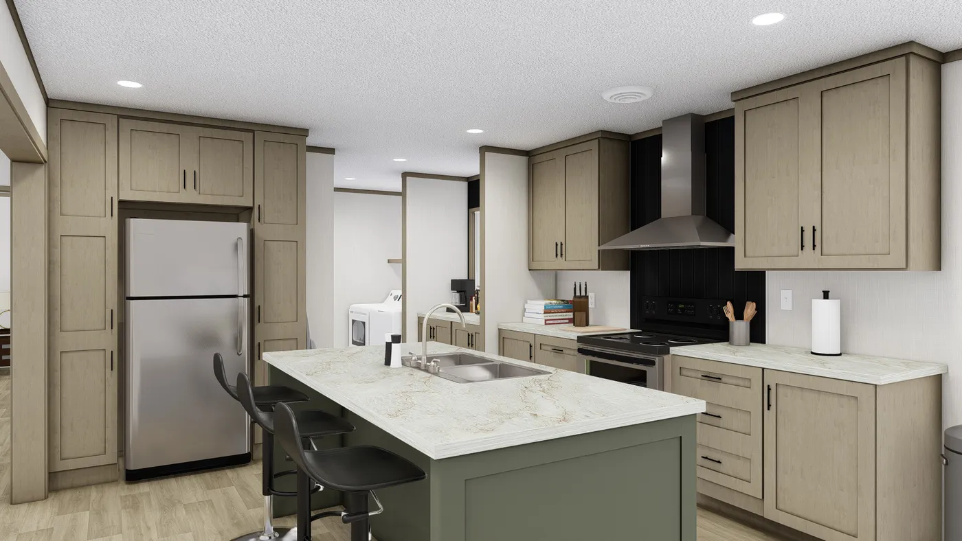 The BOONE Kitchen. This Manufactured Mobile Home features 4 bedrooms and 2 baths.