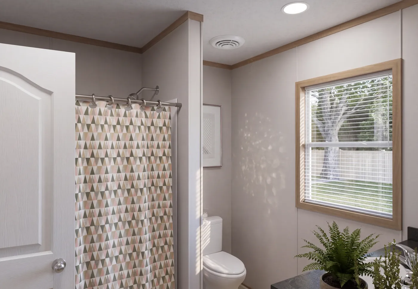 The THE MOUNTAINEER 72 Guest Bathroom, View 2. This Manufactured Mobile Home features 3 bedrooms and 2 baths.