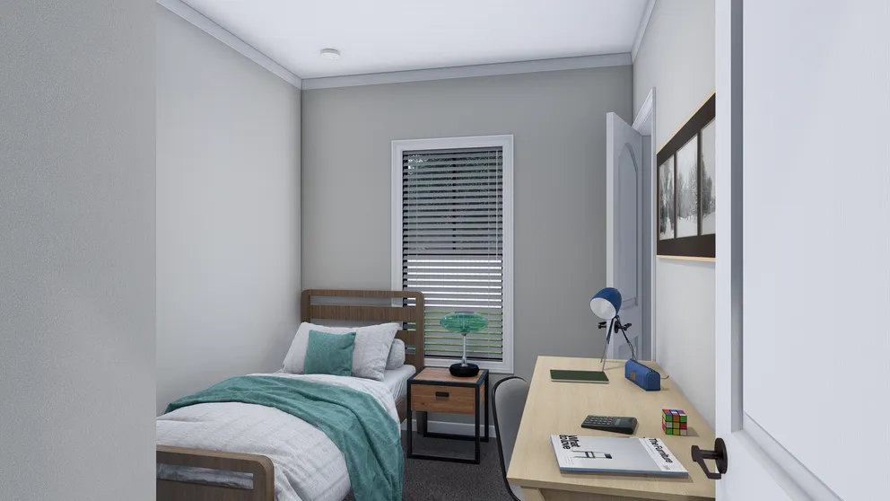 The THE HOLLYWOOD Bedroom. This Manufactured Mobile Home features 3 bedrooms and 2 baths.