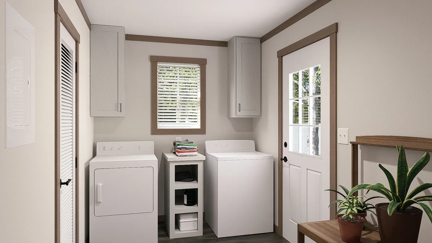The WILDER Utility Room. This Manufactured Mobile Home features 3 bedrooms and 2 baths.