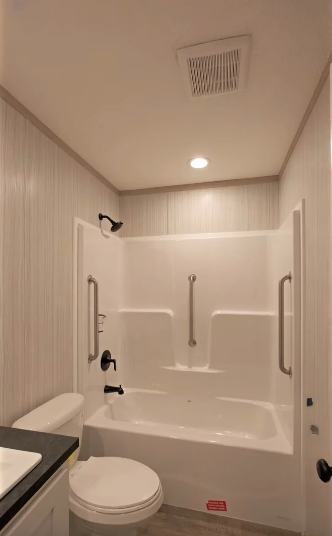 The TURQUOISE Guest Bathroom. This Manufactured Mobile Home features 2 bedrooms and 2 baths.