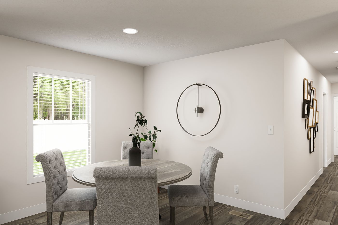 The 6028-MS067-3 HUNTINGTON Dining Room. This Manufactured Mobile Home features 4 bedrooms and 2 baths.