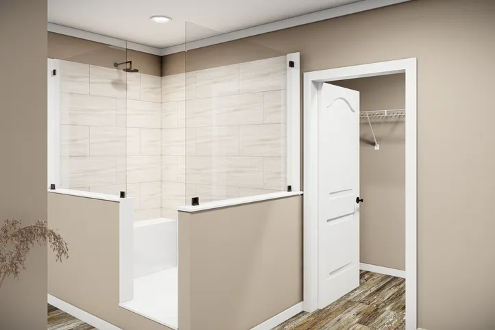 The THE LLOYD II Primary Bathroom. This Manufactured Mobile Home features 3 bedrooms and 2 baths.