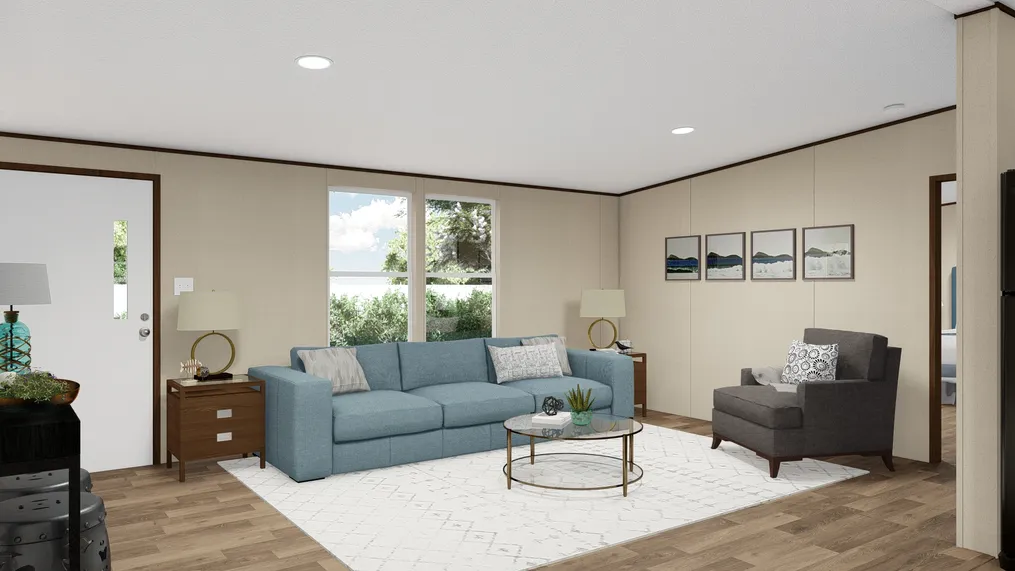 The MARVELOUS 3 Living Room. This Manufactured Mobile Home features 3 bedrooms and 2 baths.