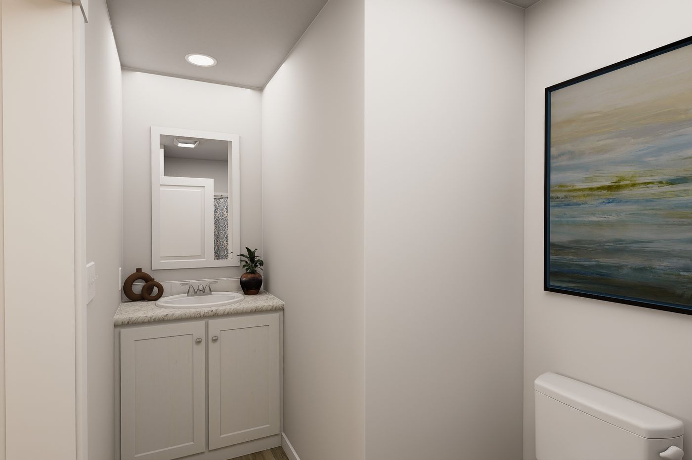 The RIGHT CHOICE 110 Primary Bathroom. This Manufactured Mobile Home features 4 bedrooms and 2 baths.