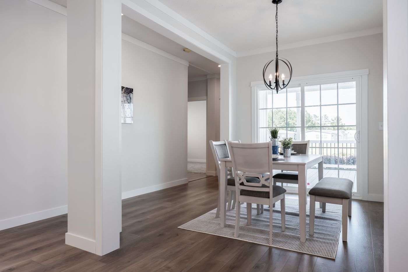 The 3459 HUD 64X28 CAROLINA Dining Room. This Manufactured Mobile Home features 3 bedrooms and 2 baths.