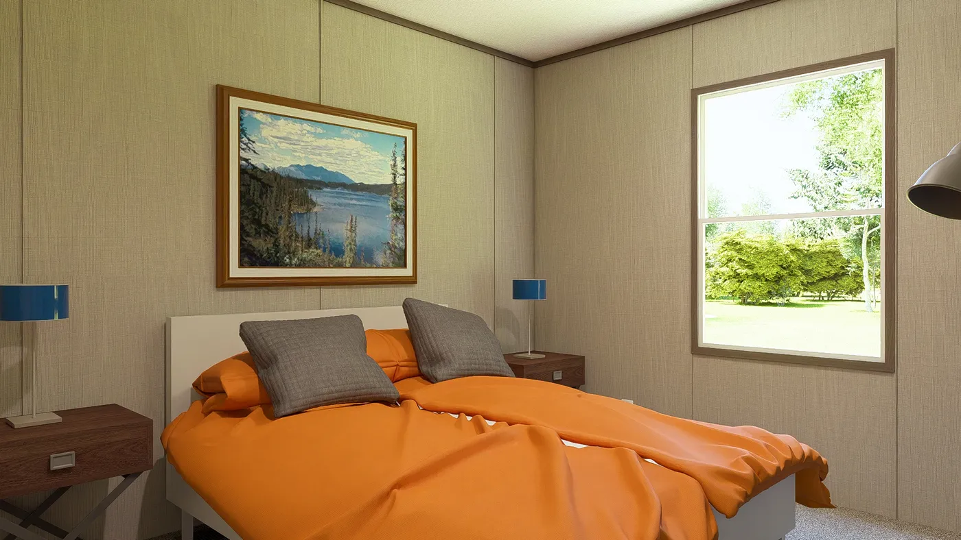 The LEGEND 28X56 4 BR Guest Bedroom. This Manufactured Mobile Home features 4 bedrooms and 2 baths.