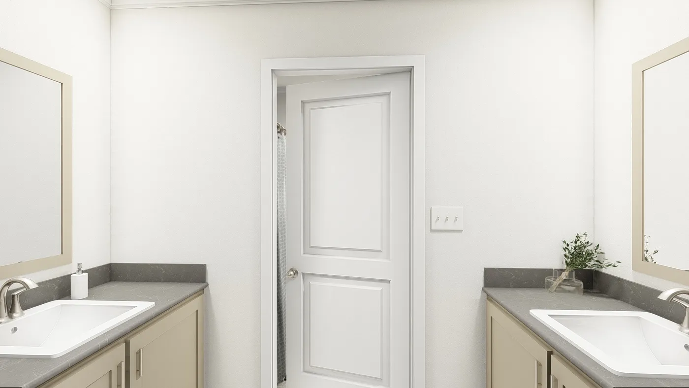 The DRM601F 60'              DREAM Guest Bathroom. This Manufactured Mobile Home features 4 bedrooms and 2 baths.