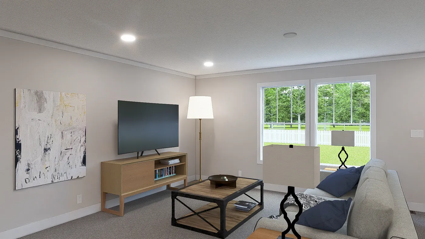 The HEY JUDE Living Room. This Manufactured Mobile Home features 4 bedrooms and 2 baths.