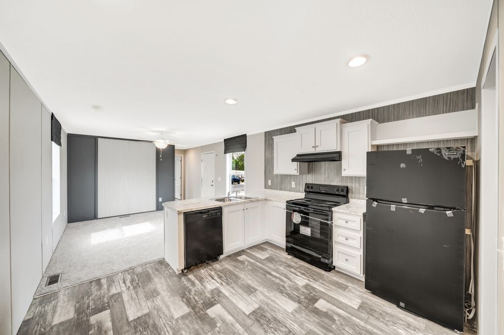 The RUBY Kitchen. This Manufactured Mobile Home features 2 bedrooms and 2 baths.
