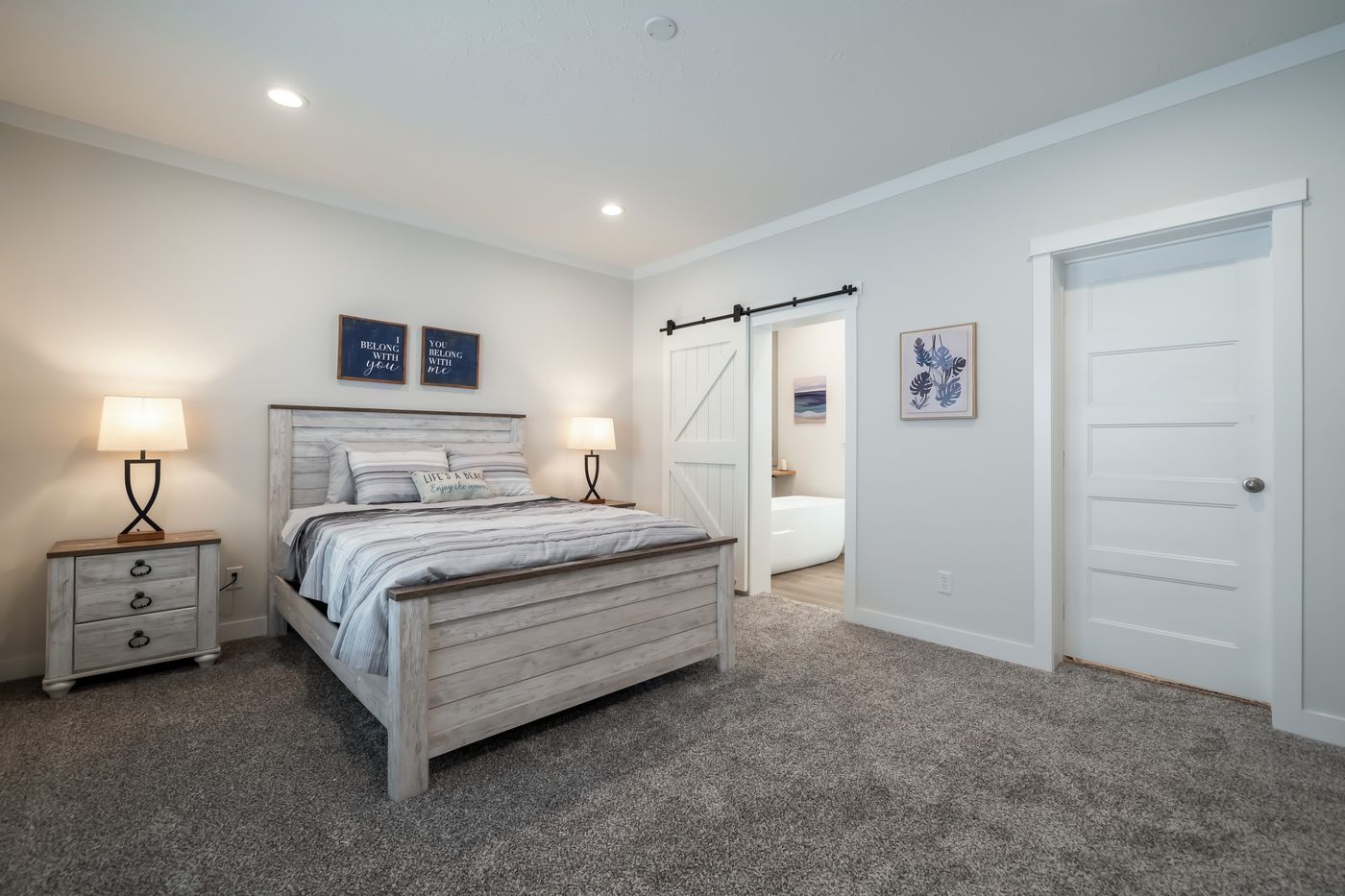 The 3459 MOD 64X28 CAROLINA Primary Bedroom. This Modular Home features 3 bedrooms and 2 baths.