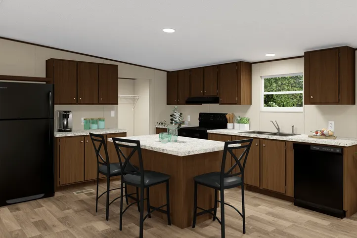 The MARVEL 4 Kitchen. This Manufactured Mobile Home features 4 bedrooms and 2 baths.
