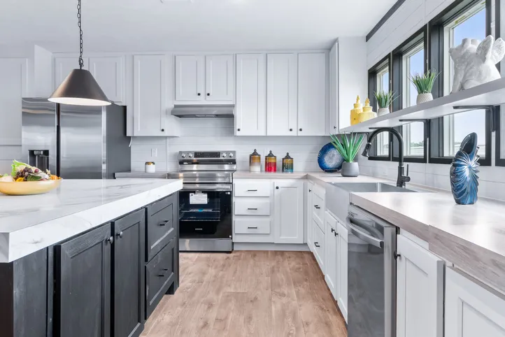 The HERCULES Kitchen. This Manufactured Mobile Home features 4 bedrooms and 2 baths.