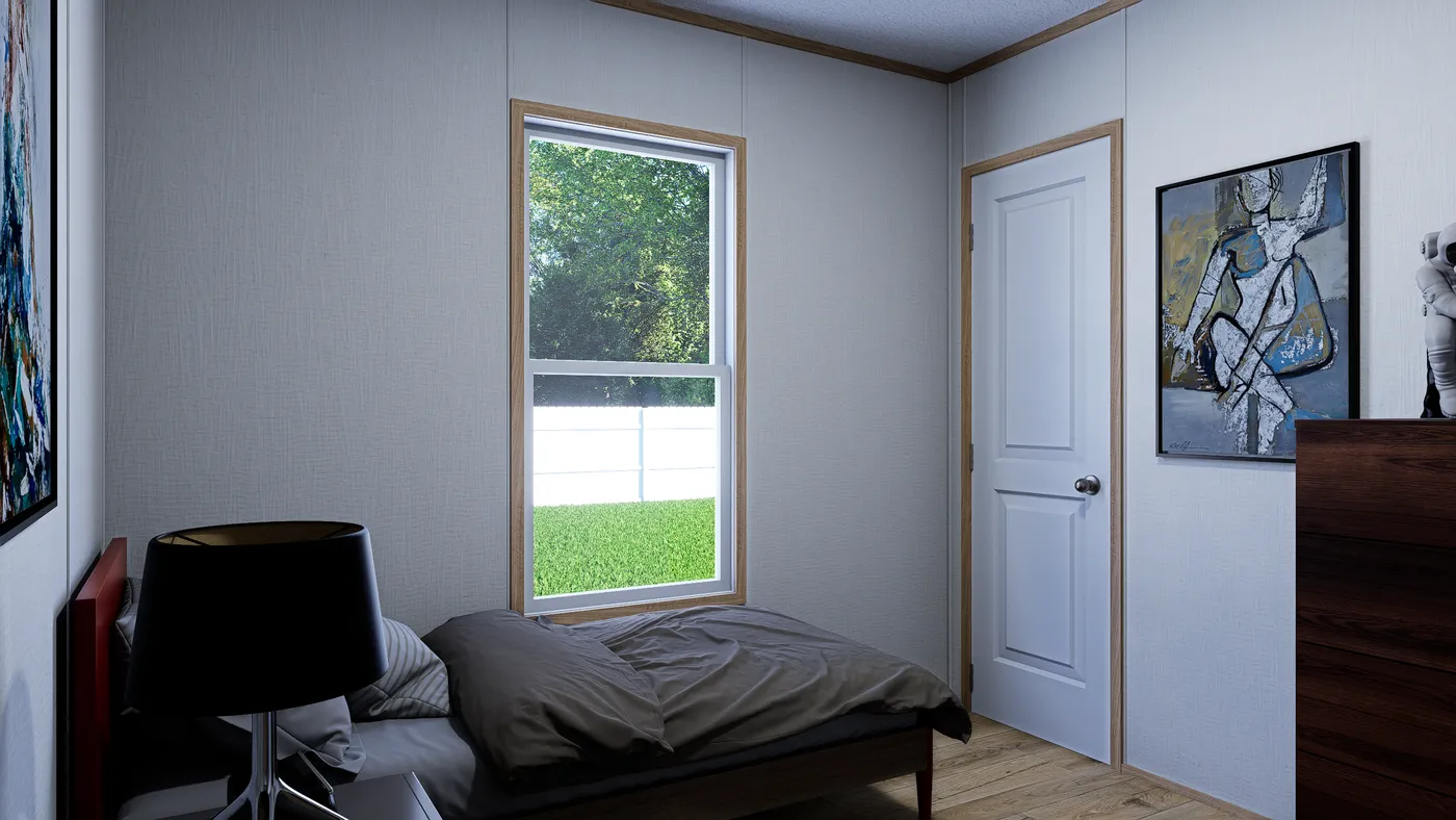 The OASIS Guest Bedroom. This Manufactured Mobile Home features 3 bedrooms and 2 baths.