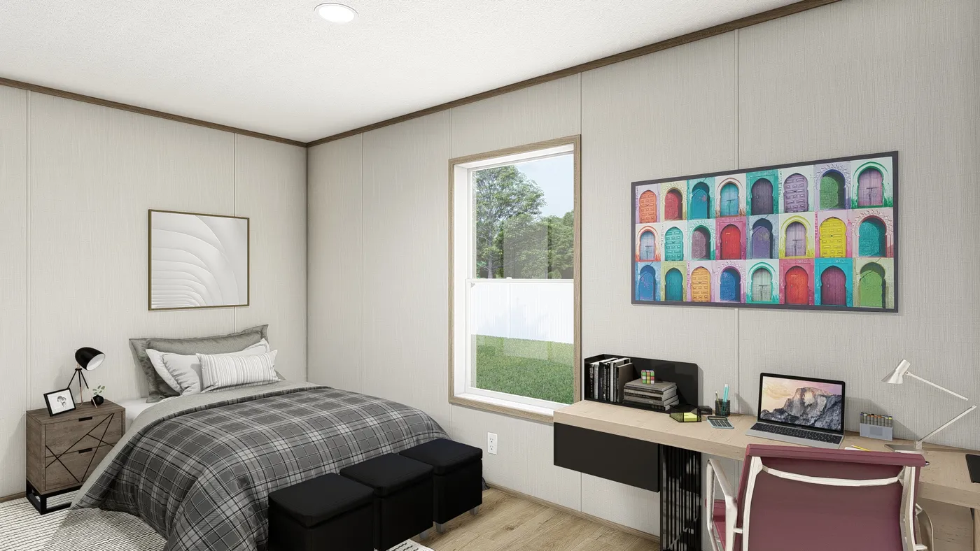 The BEACON Guest Bedroom. This Manufactured Mobile Home features 3 bedrooms and 2 baths.