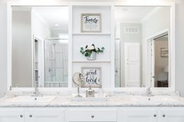 The SUPER 68 ELITE Primary Bathroom. This Manufactured Mobile Home features 3 bedrooms and 2 baths.