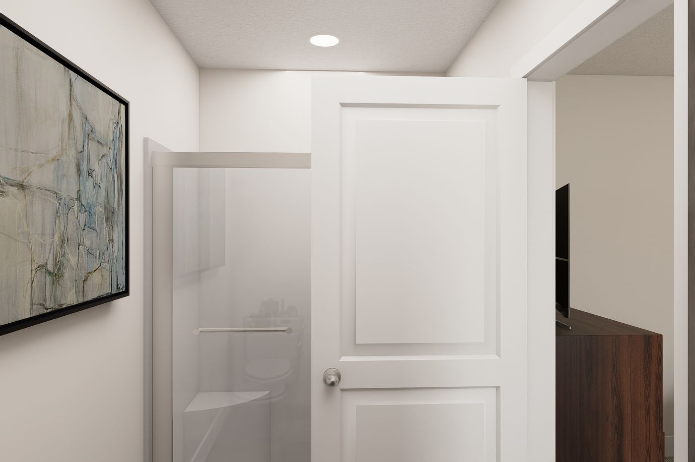 The 6616-SW022 Primary Bathroom. This Manufactured Mobile Home features 3 bedrooms and 2 baths.