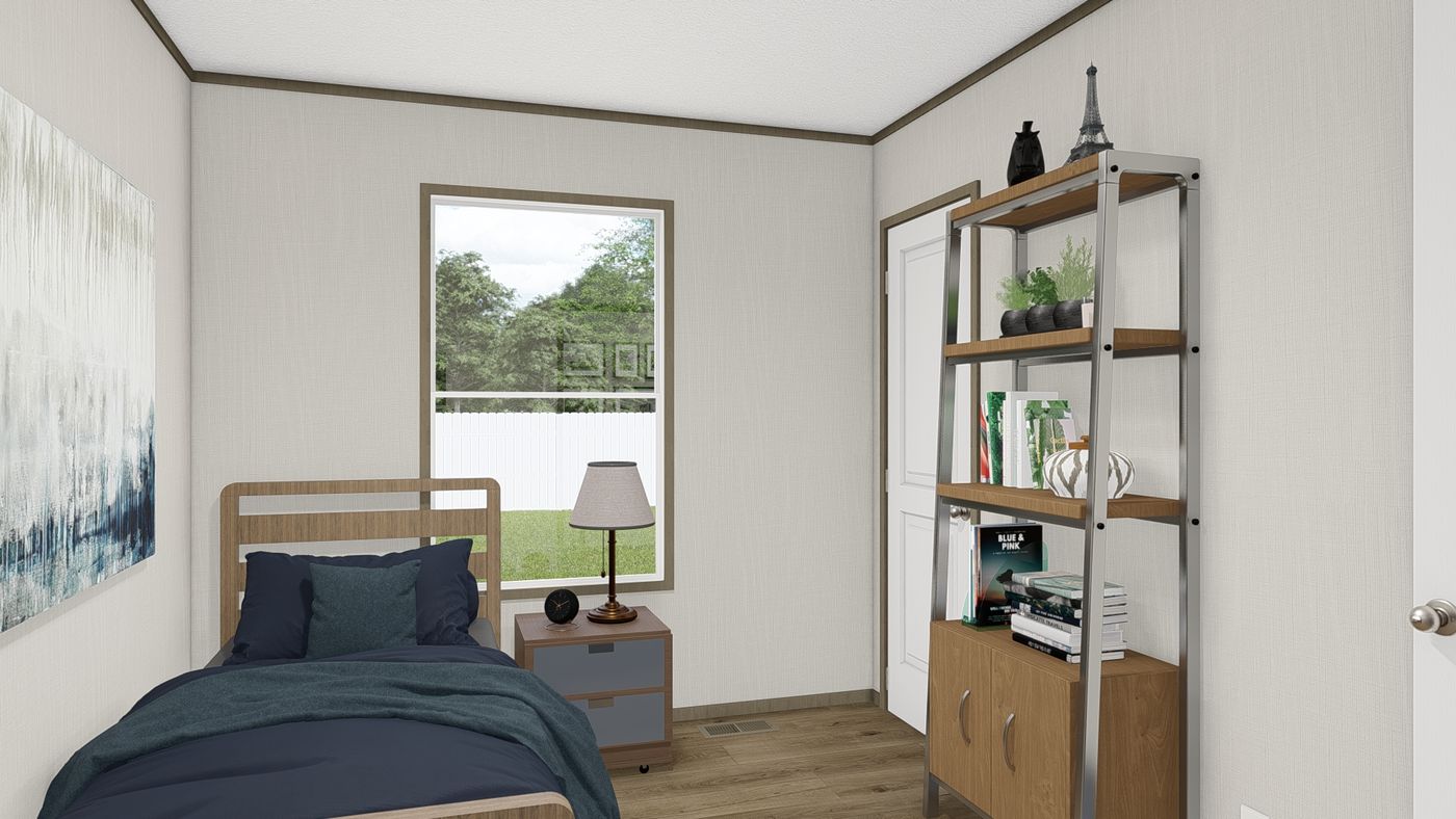 The HUDSON Guest Bedroom. This Manufactured Mobile Home features 3 bedrooms and 2 baths.