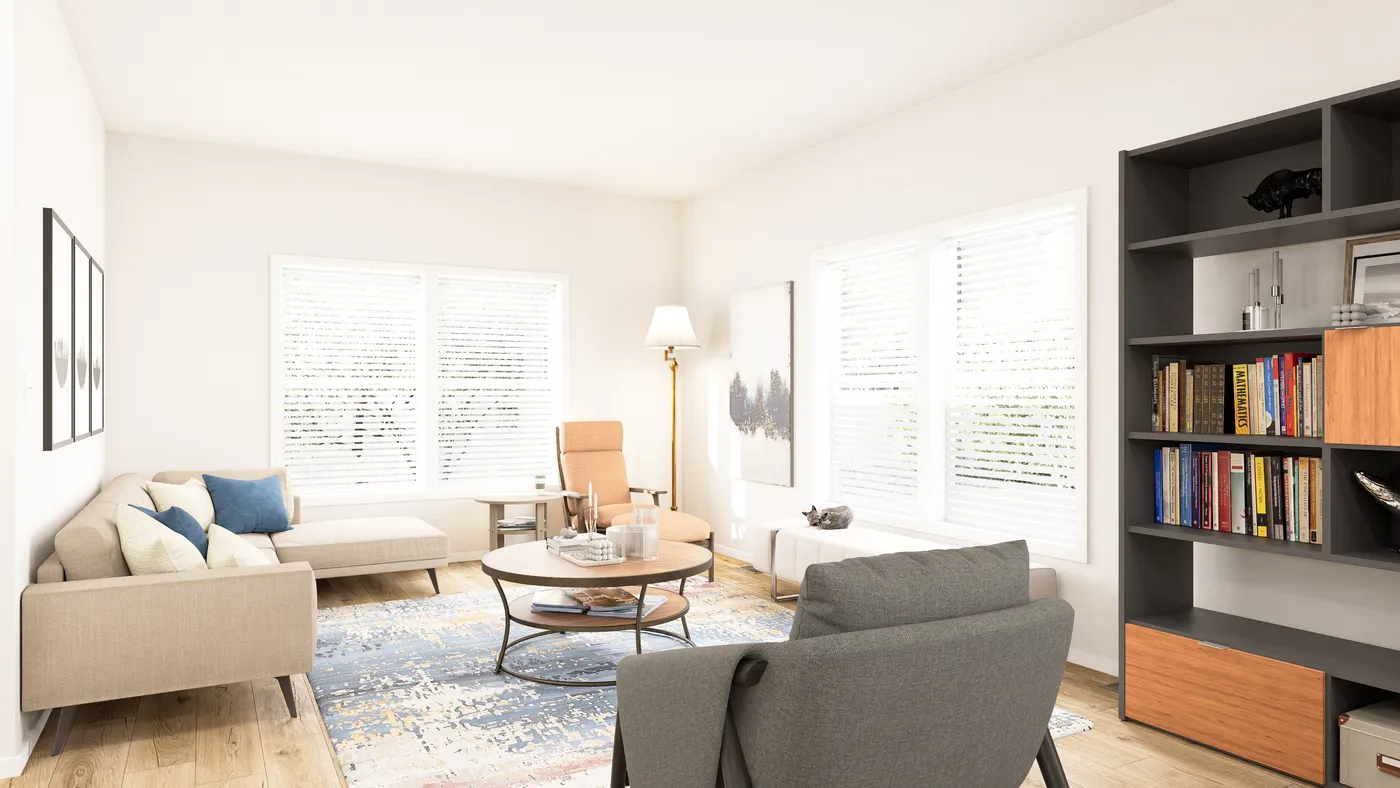 The PREFERRED PLUS CP561F  CLAYTON Family Room. This Manufactured Mobile Home features 3 bedrooms and 2 baths.