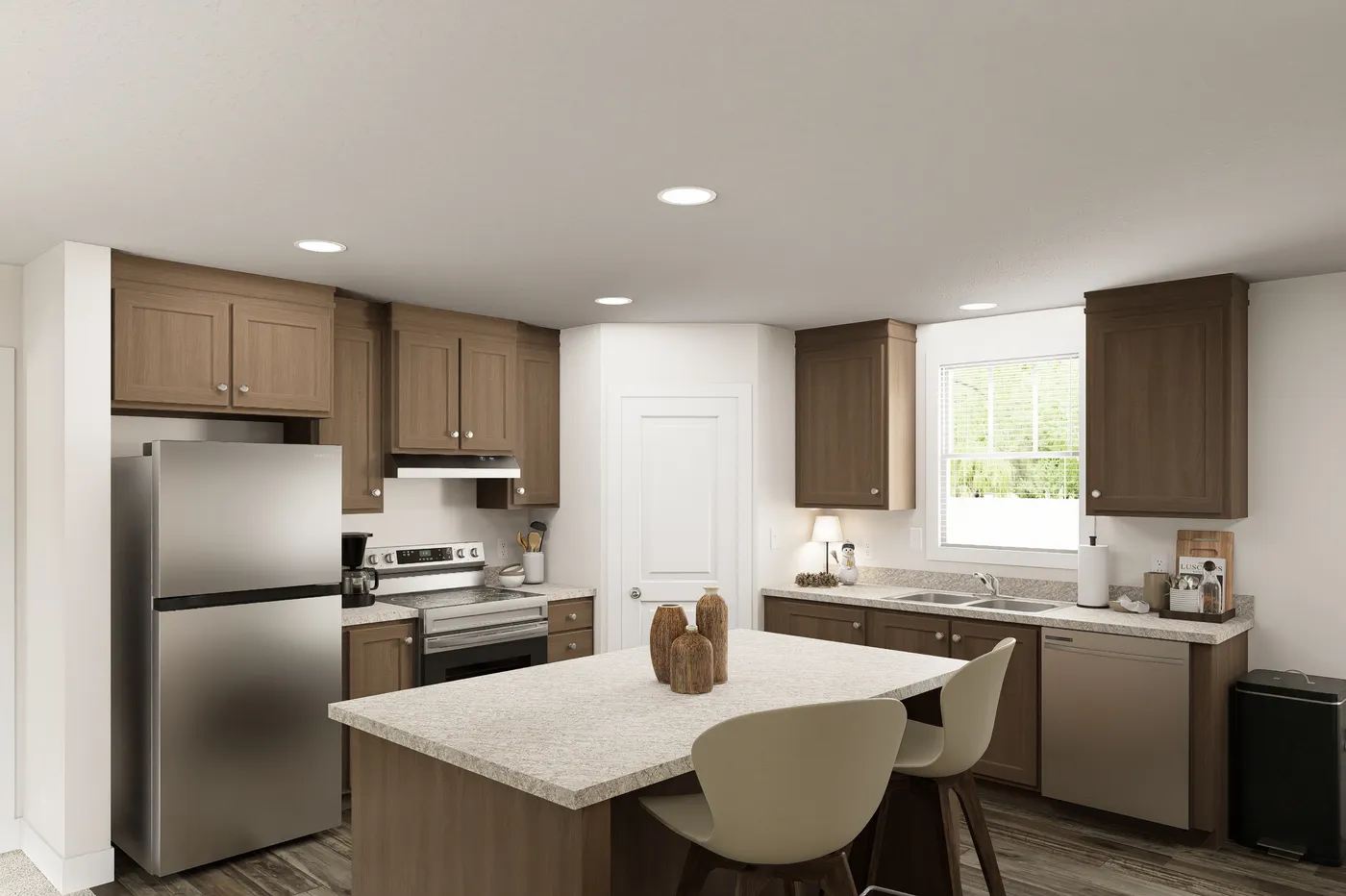 The 6028-MS067-3 HUNTINGTON Kitchen. This Manufactured Mobile Home features 4 bedrooms and 2 baths.