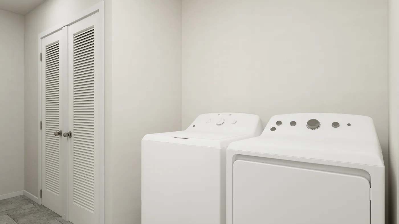 The SLE 561F Utility Room. This Manufactured Mobile Home features 3 bedrooms and 2 baths.
