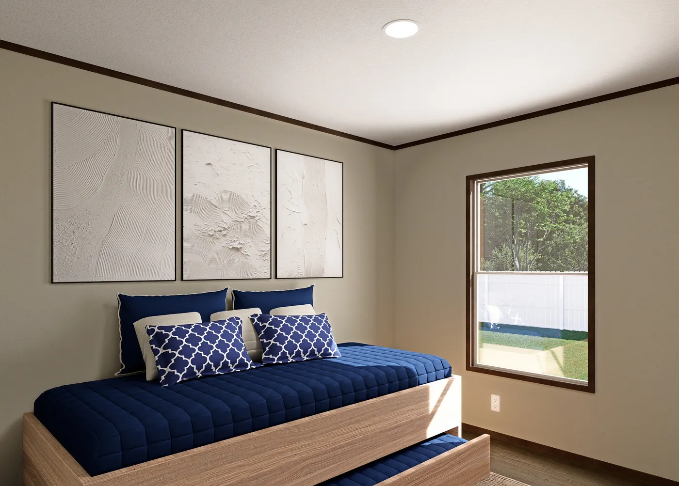 The MAGELLAN Bedroom. This Manufactured Mobile Home features 3 bedrooms and 2 baths.