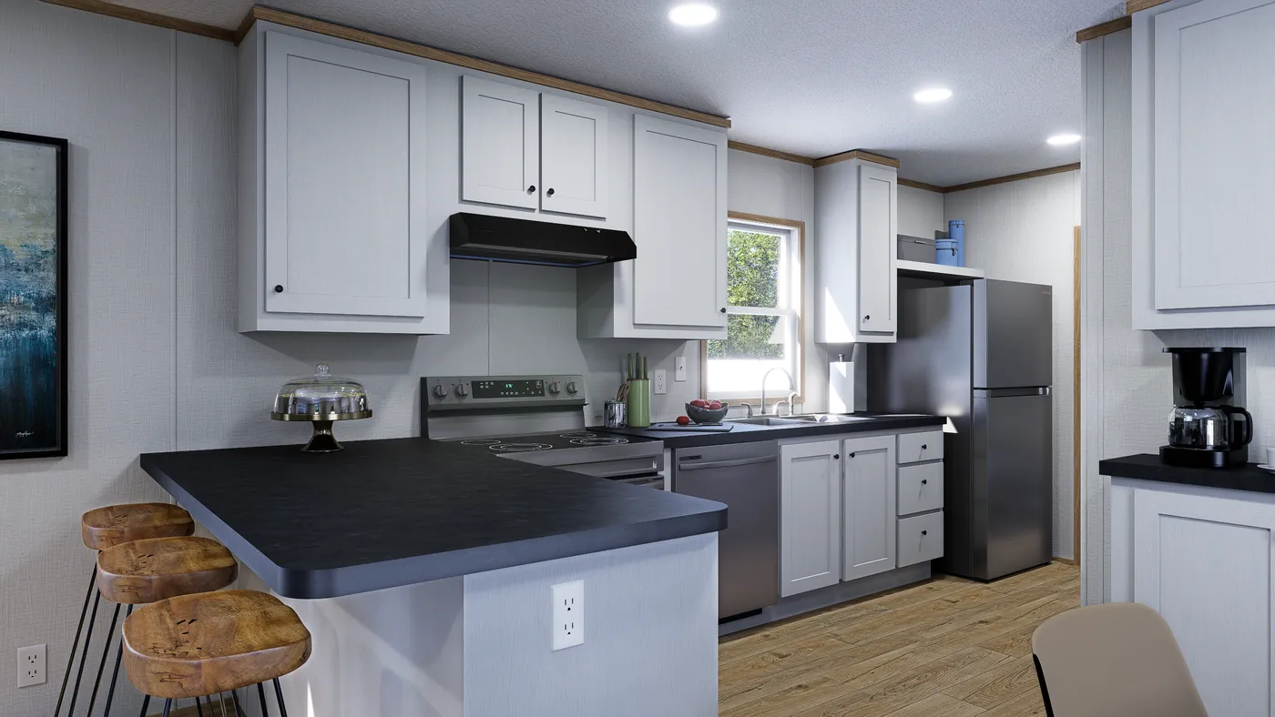 The OASIS Kitchen. This Manufactured Mobile Home features 3 bedrooms and 2 baths.